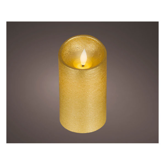 Lumineo Led kaars | Lumineo | Ø7.5 x 13.5 cm (Bewegende vlam, Batterijen, Warm wit licht, Goud) 480709 K151001741 - 2