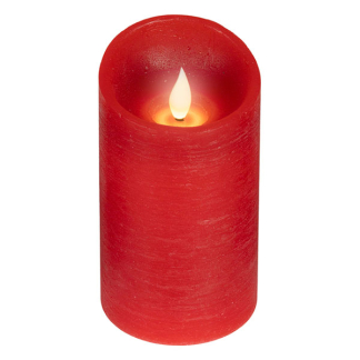 Lumineo Led kaars | Lumineo | Ø7.5 x 13.5 cm (Bewegende vlam, Batterijen, Warm wit licht, Rood) 480681 K151001737 - 1