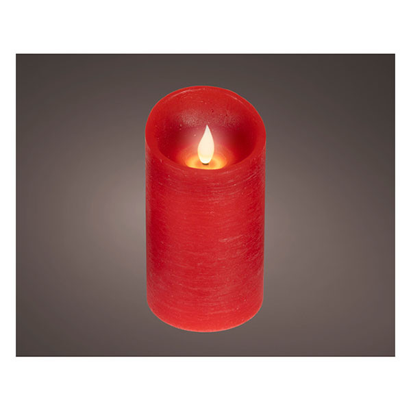 Lumineo Led kaars | Lumineo | Ø7.5 x 13.5 cm (Bewegende vlam, Batterijen, Warm wit licht, Rood) 480681 K151001737 - 2