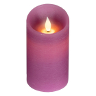 Lumineo Led kaars | Lumineo | Ø7.5 x 13.5 cm (Bewegende vlam, Batterijen, Warm wit licht, Roze) 480732 K151001749 - 1