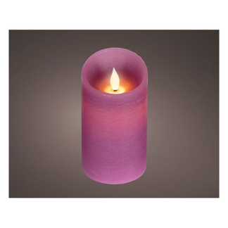 Lumineo Led kaars | Lumineo | Ø7.5 x 13.5 cm (Bewegende vlam, Batterijen, Warm wit licht, Roze) 480732 K151001749 - 2