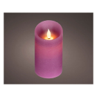 Lumineo Led kaars | Lumineo | Ø7.5 x 13.5 cm (Bewegende vlam, Batterijen, Warm wit licht, Roze) 480732 K151001749 - 2