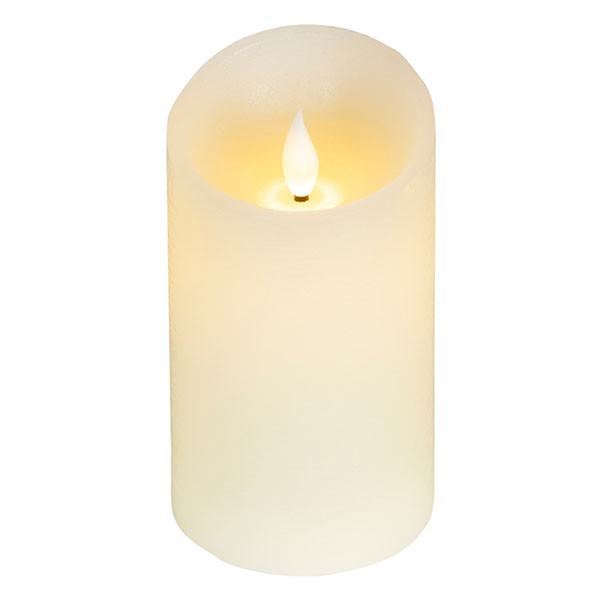 Lumineo Led kaars | Lumineo | Ø7.5 x 13.5 cm (Bewegende vlam, Batterijen, Warm wit licht, Wit) 480675 K151001733 - 1