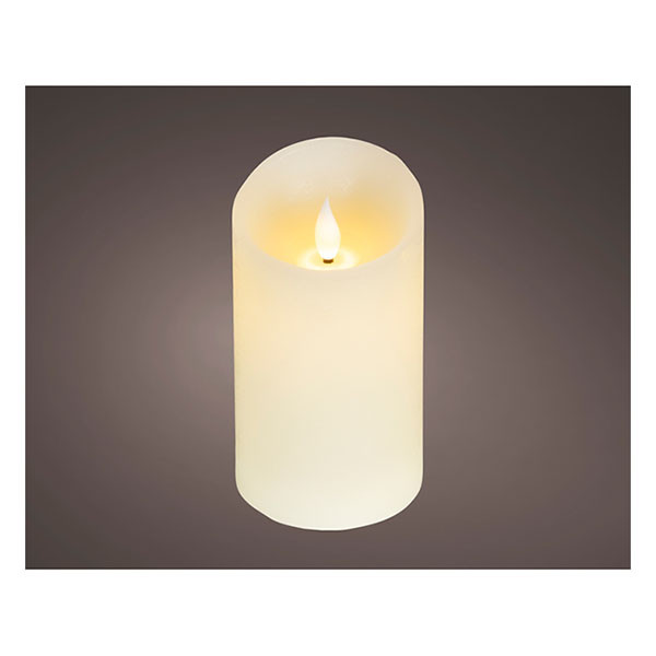 Lumineo Led kaars | Lumineo | Ø7.5 x 13.5 cm (Bewegende vlam, Batterijen, Warm wit licht, Wit) 480675 K151001733 - 2