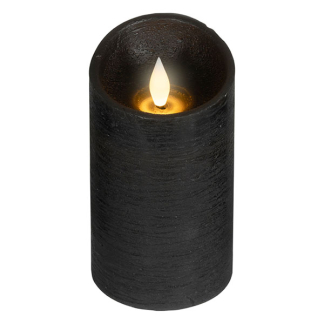 Lumineo Led kaars | Lumineo | Ø7.5 x 13.5 cm  (Bewegende vlam, Batterijen, Warm wit licht, Zwart) 480714 K151001745 - 1