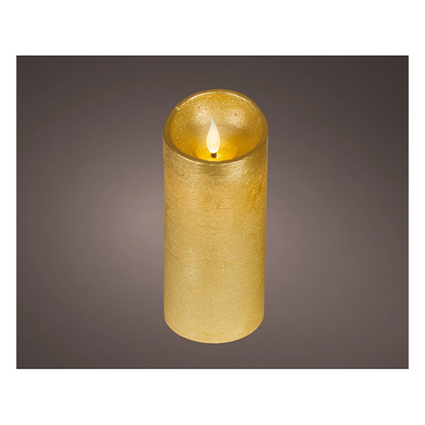 Lumineo Led kaars | Lumineo | Ø7.5 x 17 cm (Bewegende vlam, Batterijen, Warm wit licht, Goud) 480710 K151001742 - 2
