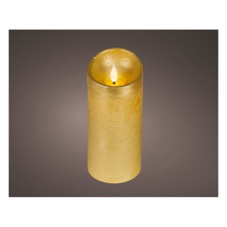 Lumineo Led kaars | Lumineo | Ø7.5 x 17 cm (Bewegende vlam, Batterijen, Warm wit licht, Goud) 480710 K151001742 - 2
