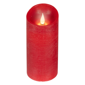 Lumineo Led kaars | Lumineo | Ø7.5 x 17 cm (Bewegende vlam, Batterijen, Warm wit licht, Rood) 480682 K151001738 - 1