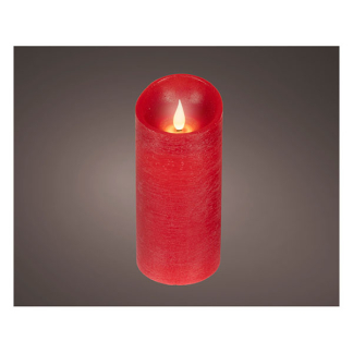 Lumineo Led kaars | Lumineo | Ø7.5 x 17 cm (Bewegende vlam, Batterijen, Warm wit licht, Rood) 480682 K151001738 - 2