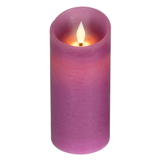 Lumineo Led kaars | Lumineo | Ø7.5 x 17 cm (Bewegende vlam, Batterijen, Warm wit licht, Roze) 480733 K151001750 - 1