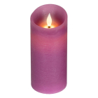 Lumineo Led kaars | Lumineo | Ø7.5 x 17 cm (Bewegende vlam, Batterijen, Warm wit licht, Roze) 480733 K151001750 - 1