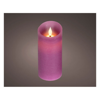 Lumineo Led kaars | Lumineo | Ø7.5 x 17 cm (Bewegende vlam, Batterijen, Warm wit licht, Roze) 480733 K151001750 - 2