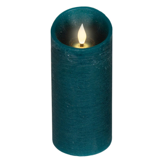 Lumineo Led kaars | Lumineo | Ø7.5 x 17 cm (Bewegende vlam, Batterijen, Warm wit licht, Smaragd) 480744 K151001754 - 1