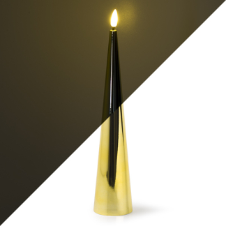 Lumineo Led kaars | Lumineo | Ø 5 x 27.5 cm (Bewegende vlam, Batterijen, Timer, Goud) 487393 K150303165 - 1