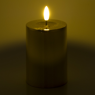 Lumineo Led kaars | Lumineo | Ø 7 x 12.5 cm (Bewegende vlam, Batterijen, Timer, Goud) 487388 K150303160 - 2