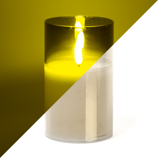 Lumineo Led kaars | Lumineo | 13 cm (In glas, Timer, Smokey) 485351 K151000084 - 1
