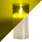 Led kaars | Lumineo | 15 cm (In glas, Timer, Smokey)