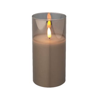 Lumineo Led kaars | Lumineo | 15 cm (In glas, Timer, Smokey) 485352 K151000085 - 2
