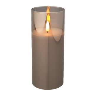 Lumineo Led kaars | Lumineo | 18 cm (In glas, Timer, Smokey) 485353 K151000086 - 2