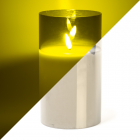 Led kaars | Lumineo | 18 cm (In glas, Timer, Smokey)