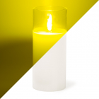 Led kaars | Lumineo | 18 cm (In glas, Timer, Wit)