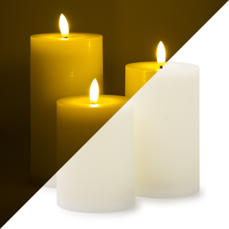 Lumineo Led kaars | Lumineo | 3 stuks (Bewegende vlam, Oplaadbaar, Crème) 487481 K150303166 - 1