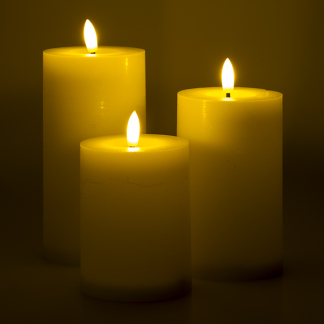Lumineo Led kaars | Lumineo | 3 stuks (Bewegende vlam, Oplaadbaar, Crème) 487481 K150303166 - 2