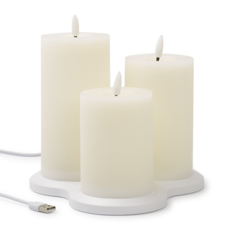 Lumineo Led kaars | Lumineo | 3 stuks (Bewegende vlam, Oplaadbaar, Crème) 487481 K150303166 - 4