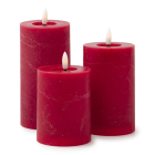 Lumineo Led kaars | Lumineo | 3 stuks (Bewegende vlam, Oplaadbaar, Rood) 487482 K150303167 - 3