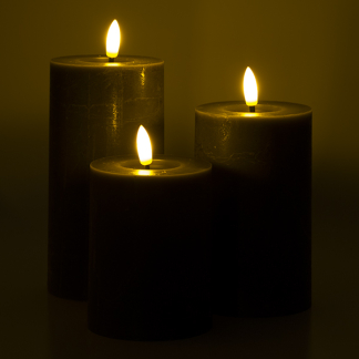 Lumineo Led kaars | Lumineo | 3 stuks (Bewegende vlam, Oplaadbaar, Zwart) 487483 K150303168 - 2