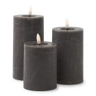 Lumineo Led kaars | Lumineo | 3 stuks (Bewegende vlam, Oplaadbaar, Zwart) 487483 K150303168 - 3