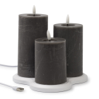 Lumineo Led kaars | Lumineo | 3 stuks (Bewegende vlam, Oplaadbaar, Zwart) 487483 K150303168 - 4