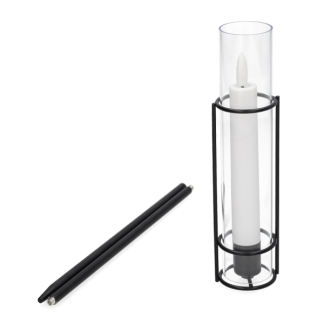 Lumineo Led kaars | Lumineo | 67 cm (Bewegende vlam, Batterijen, Timer, Standaard, Crème, Buiten) 891953 K170105513 - 3