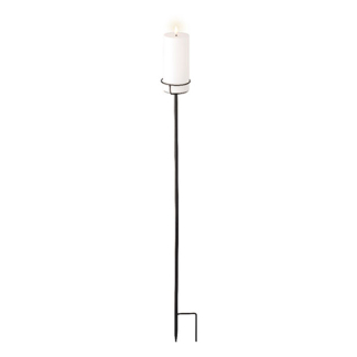 Lumineo Led kaars | Lumineo | 90 cm (Bewegende vlam, Batterijen, Timer, Met standaard, Wit/zwart, Binnen/Buiten) 490252 K150303172 - 1