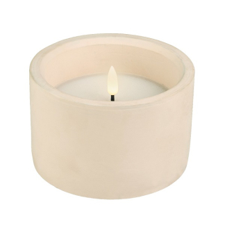 Lumineo Led kaars voor buiten | Lumineo | Ø 12 x 8 cm (Beton, Beige) 898437 K170203575 - 1