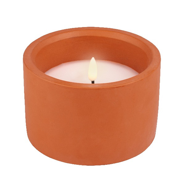 Lumineo Led kaars voor buiten | Lumineo | Ø 12 x 8 cm (Beton, Terracotta) 898434 K170203572 - 1