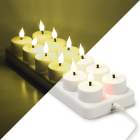 Lumineo Led waxinelichtje | Lumineo | 12 stuks (Bewegende vlam, Oplaadbaar, Wit) 486716 K150303993 Lumineo Led waxinelichtje | Lumineo | 12 stuks (Bewegende vlam, Oplaadbaar, Wit) 486716 K150303993
