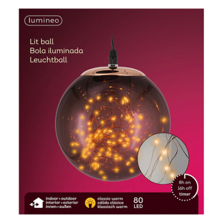 Lumineo Lichtbol kerst | Lumineo | Ø 18 cm | 80 leds (Warm wit, Binnen/buiten) 490431 K151200161 - 3