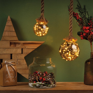 Lumineo Lichtbol kerst | Lumineo | Ø 20 cm (40 Micro leds, Batterijen, Timer, Binnen) 480369 K151000006 - 5