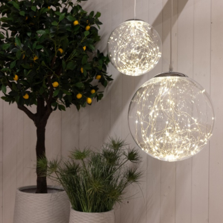 Lumineo Lichtbol kerst | Lumineo | Ø 20 cm (80 Micro LEDs, Zilver, Binnen/Buiten) 496667 K151000137 - 