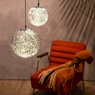 Lumineo Lichtbol kerst | Lumineo | Ø 20 cm (80 Micro leds, Zilver, Binnen/Buiten) 496667 K151000137 - 5