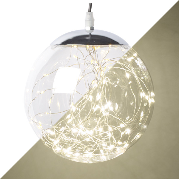 Lumineo Lichtbol kerst | Lumineo | Ø 20 cm (80 micro leds, Zilver, Binnen/Buiten) 496667 K151000137 - 1