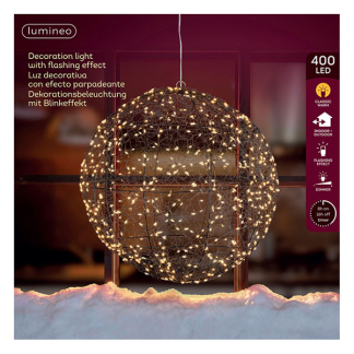 Lumineo Lichtbol kerst | Lumineo | Ø 28 cm (400 leds, Timer, Metaal, Binnen/Buiten) 491459 K151001816 - 2
