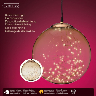 Lumineo Lichtbol kerst | Lumineo | Ø 30 cm (140 Micro LEDs, Amber, Binnen/Buiten) 496054 K151000673 - 