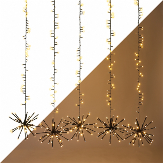 Lumineo Lichtgordijn | Lumineo | 25 x 100 cm (480 leds, Fonkelend, Timer, Binnen/Buiten, Warm wit) 491030 K151001809