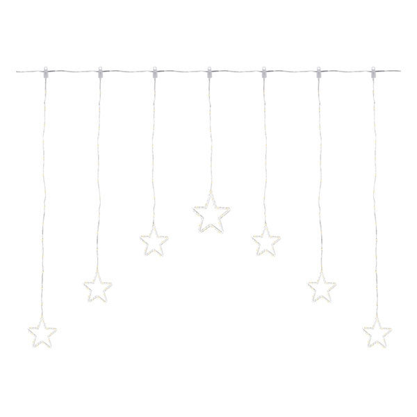 Lumineo Lichtgordijn met sterren | Lumineo | 120 x 115 cm (136 leds, Warm wit, Binnen/Buiten) 490425 K151001796 - 1