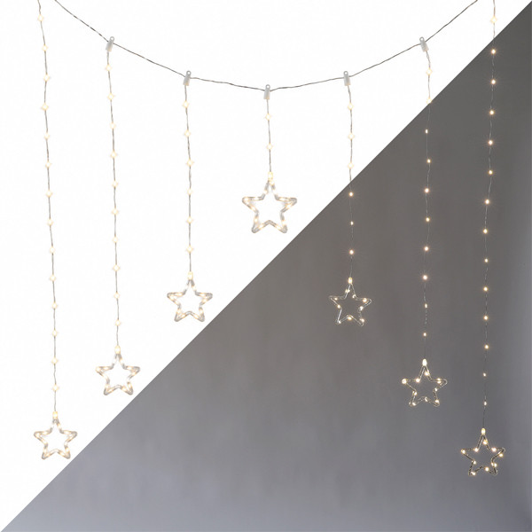 Lumineo Lichtgordijn met sterren | Lumineo | 120 x 115 cm (136 leds, Warm wit, Binnen/Buiten) 490425 K151001796 - 1