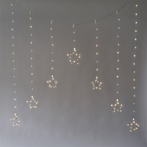Lumineo Lichtgordijn met sterren | Lumineo | 120 x 115 cm (136 leds, Warm wit, Binnen/Buiten) 490425 K151001796 - 3