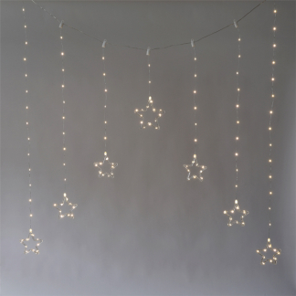 Lumineo Lichtgordijn met sterren | Lumineo | 120 x 115 cm (136 leds, Warm wit, Binnen/Buiten) 490425 K151001796 - 3