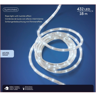 Lumineo Lichtslang | 23 meter | Lumineo (432 leds, 8 lichtprogramma's, Koud wit, Binnen/Buiten) 492846 K151000016 - 5